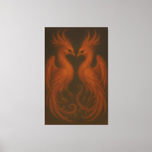Royal Fire Phoenix Pair – Luxury Canvas Art (Framsida)