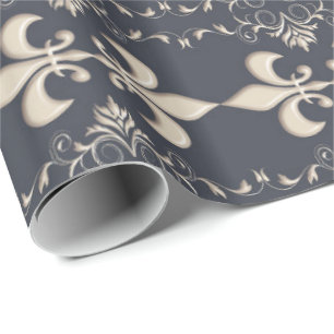 Royal.Fleur de Lis mönster Presentpapper