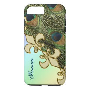 Royal Fleur-de-lis Peacock iPhone 7 Plus Monogram