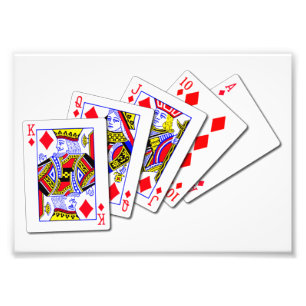 Royal Flush-diamanter Fototryck
