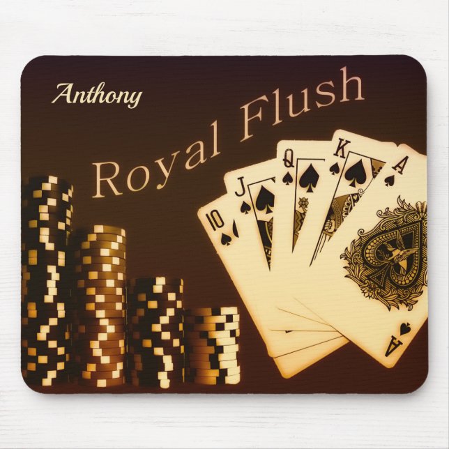 Royal Flush Poker Texas Holdem Mouse Pad Musmatta (Framsidan)