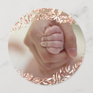 Royal för babystöld Flickor Ro Guld Rosa E Inbjudningar