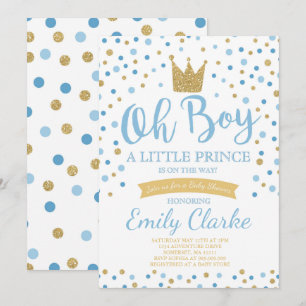 Royal för inbjudan till Little Prince Baby Shower