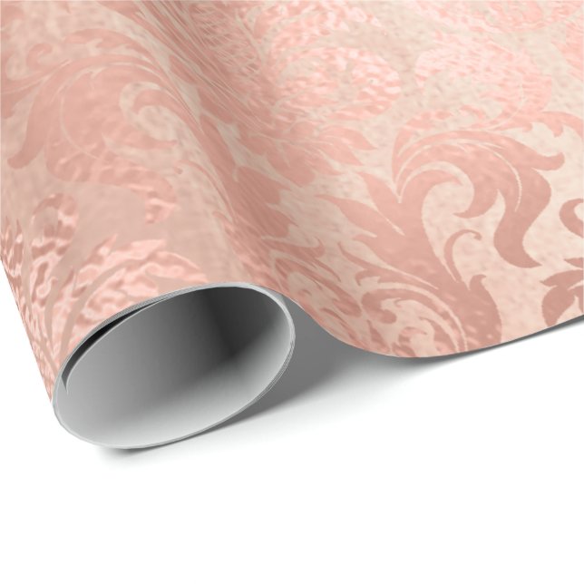  Royal för metalliska Rosa ros Guld Pulder- Presentpapper (Rullad Hörn)