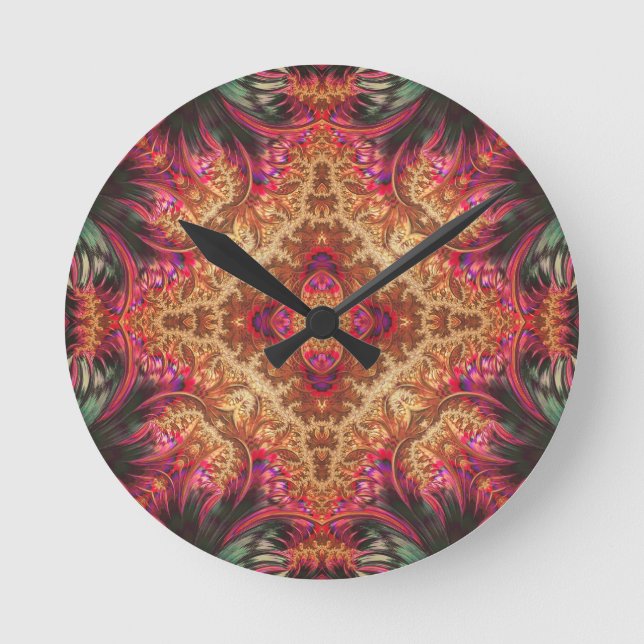 Royal Fractal | Round Wall Clock Rund Klocka (Framsida)