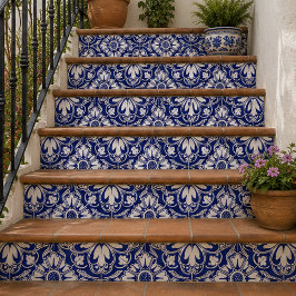 Royal Garden Classic Blue Floral Mosaic Kakelplatta