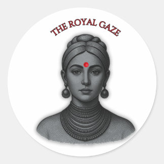 Royal Gaze Indian Queen Minimalist Bold Lin Runt Klistermärke