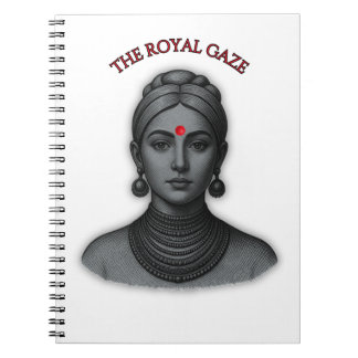 Royal Gaze Indian Queen Minimalist Bold Line Art Anteckningsbok
