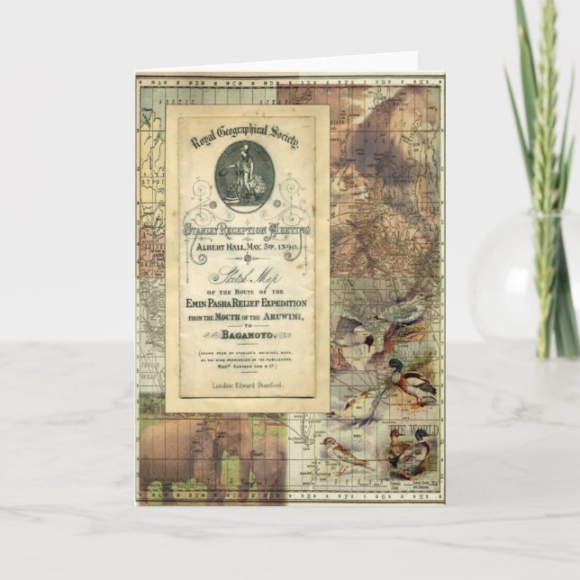 Royal Geographical Society Collage Greeting Card Kort (Framsida)