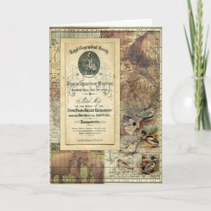 Royal Geographical Society Collage Greeting Card Kort