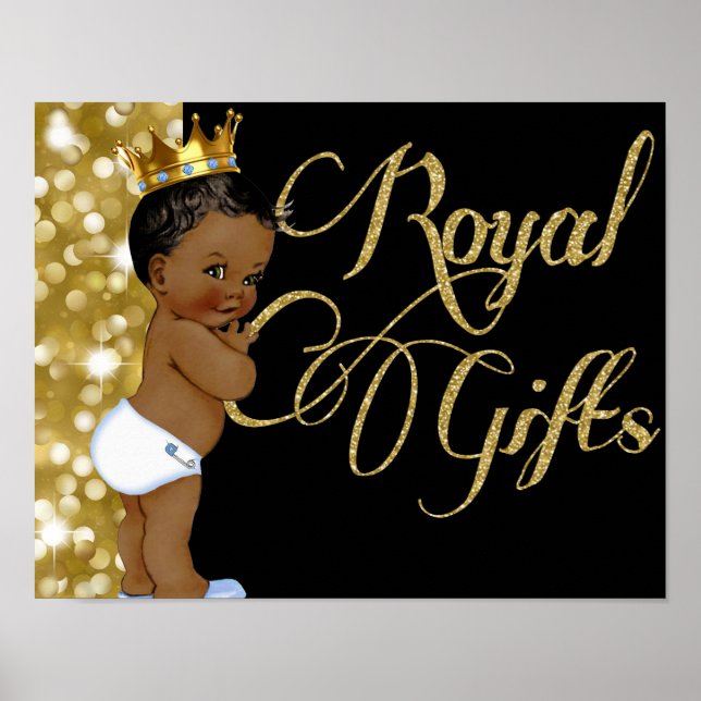 Royal Gifts| African Prince |Guld Glitter Gift Poster (Framsidan)