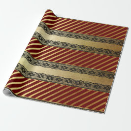 Royal Glam Golden Red Burgundy Snöre Vip Presentpapper