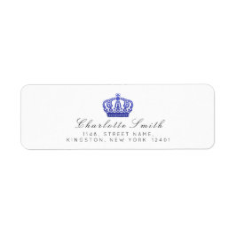 Royal Glitter OSA Krona Princess White Cobalt Blu Returadress Etikett