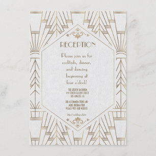 Royal Gold Art Deco Monogram Bröllopsmottagning Tilläggskort