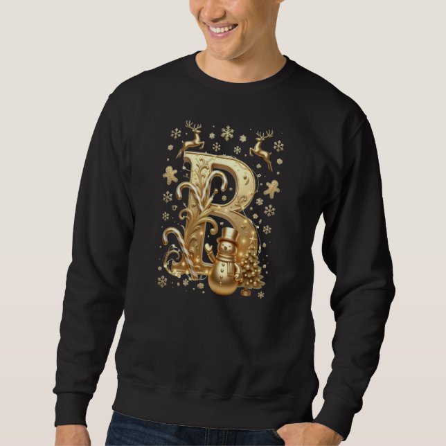 Royal Gold B Luxury Snowman Basic Sweatshirt (Framsida)