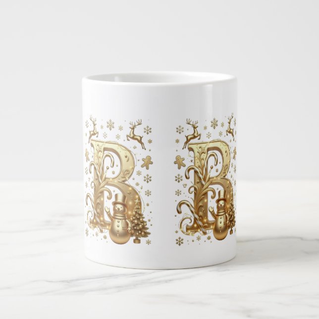 Royal Gold B Luxury Snowman Jumbo Mug Mugg (Framsidan)