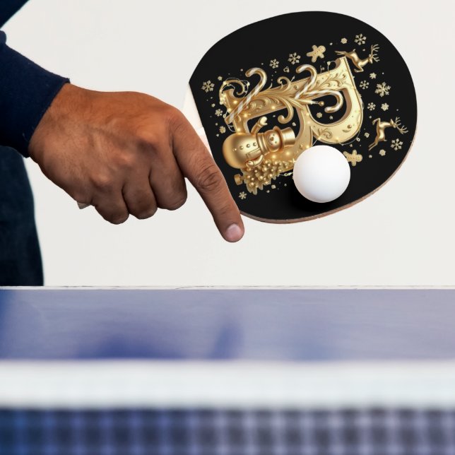 Royal Gold B Luxury Snowman Ping Pong Paddle Pingisracket (Insitu)