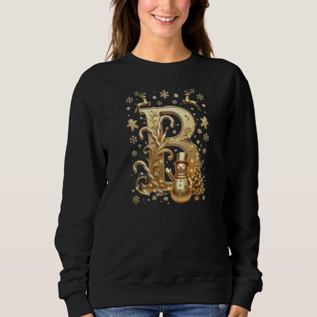 Royal Gold B Luxury Women's Sweatshirt T Shirt (Framsida)