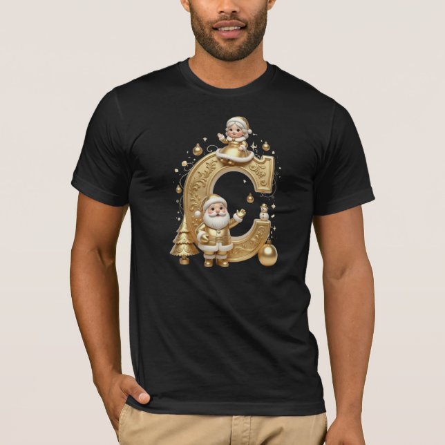Royal Gold C Luxury Santa Men's T-Shirt  (Framsida)