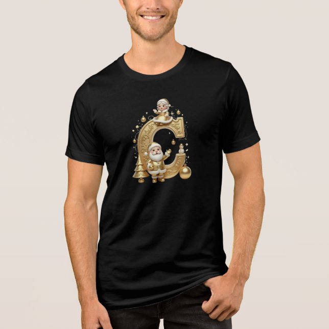 Royal Gold C Luxury Santa Unisex Triblend Tee (Framsida)