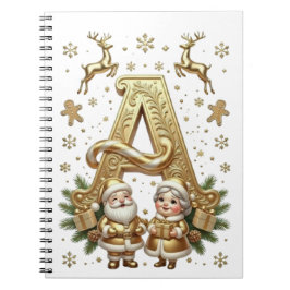Royal Gold Letter A Luxury Unisex Spiral Notebook Anteckningsbok