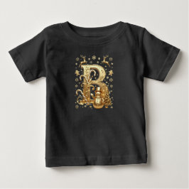 Royal Gold Letter B Luxury Snowman Baby Shirt T