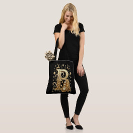 Royal Gold Letter B Luxury Snowman Tote Bag Art Tygkasse