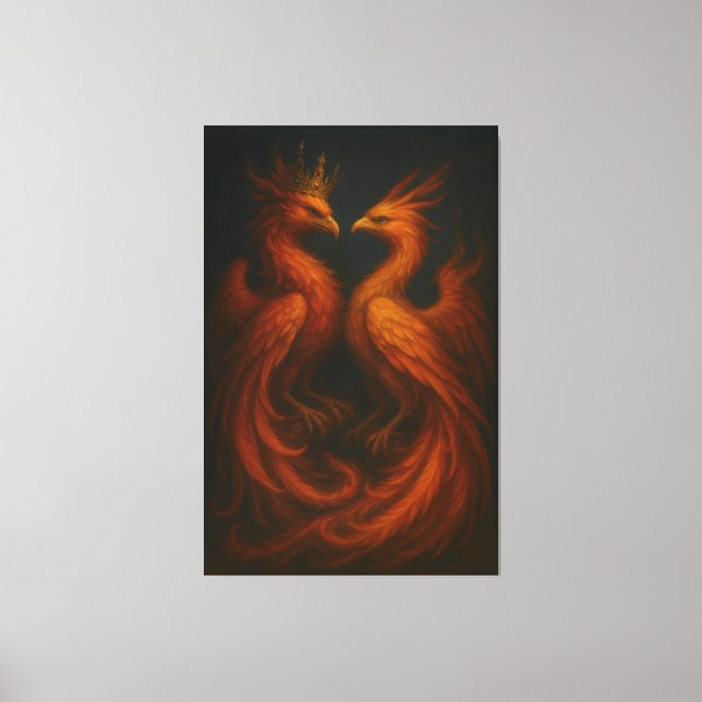 Royal Gold Phoenix Pair · Luxury Fine Art Canvas (Framsida)