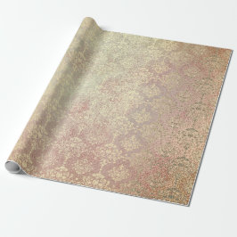 Royal Golden Copper Ro Metallic Damask Princess Presentpapper