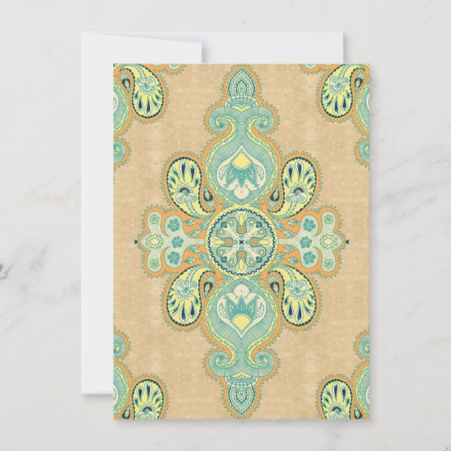 Royal Golden Paisley Inbjudningar (Framsida)