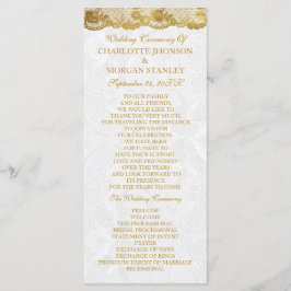 Royal Golden White Snöre Bröllopsprogram Program