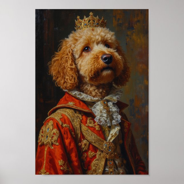 Royal Goldendoodle Portrait Poster (Framsidan)