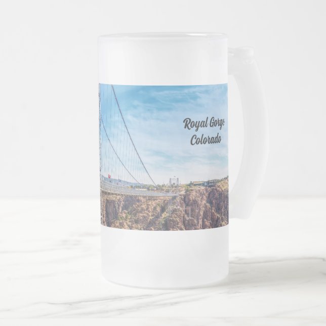 Royal Gorge Bridge Side View Frosted Beer Mugg (Framsida höger)