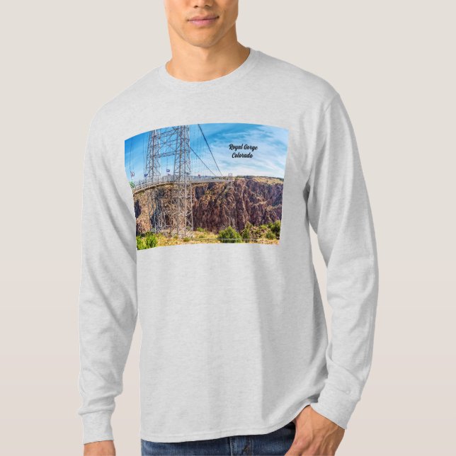 Royal Gorge Bridge Side View Manar Långärmad T Shirt (Framsida)