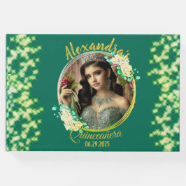 Royal Grönt Photo Boho Quinceañera Spanska Gästböcker