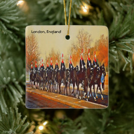 Royal Guardsmen on Horses Julgransprydnad Keramik