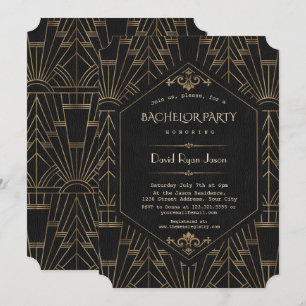 Royal Guld Black Underbar Gatsby 1920-talet Bachel Inbjudningar