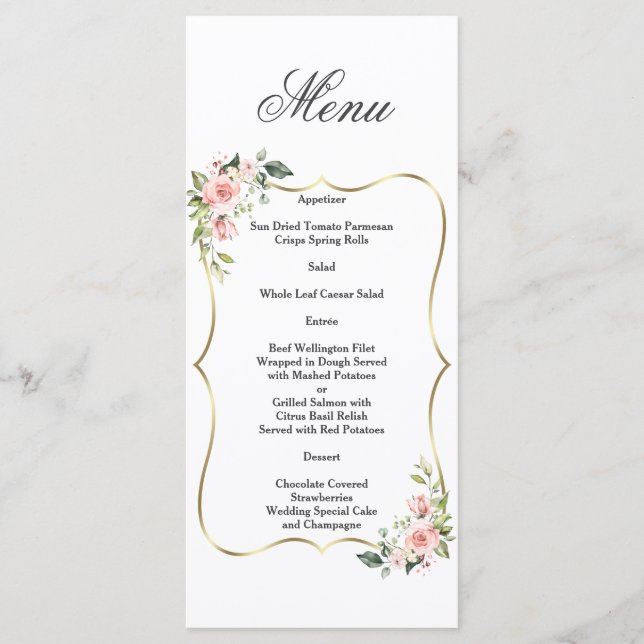 Royal Guld Black Underbar Gatsby 1920-talet Bröllo Meny (Framsida)