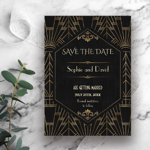 Royal Guld Black Underbar Gatsby 1920-talet Spara Inbjudningar