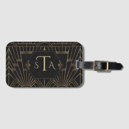Royal Guld Black Underbar Gatsby 20 s Monogram Bagagebricka