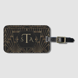 Royal Guld Black Underbar Gatsby 20 s Monogram Bagagebricka