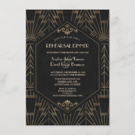 Royal Guld Black Underbar Gatsby 20-tal Rehearsal  Inbjudningar