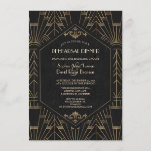 Royal Guld Black Underbar Gatsby 20-tal Rehearsal  Inbjudningar
