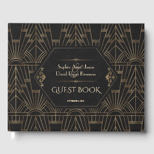 Royal Guld Black Underbar Gatsby 20-talets Bröllop Gästböcker