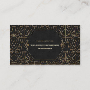 Royal Guld Black Underbar Gatsby Bröllop webbplats Visitkort