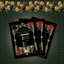 Royal Guld Fleur-de-lis Underbar Gatsby Bröllop