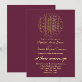 Royal Guld Flower of Life Helig Geometry Bröllop Inbjudningar