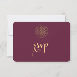 Royal Guld Flower of Life Helig Geometry Bröllop OSA Kort