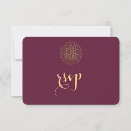 Royal Guld Flower of Life Helig Geometry Bröllop OSA Kort