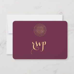 Royal Guld Flower of Life Helig Geometry Bröllop OSA Kort